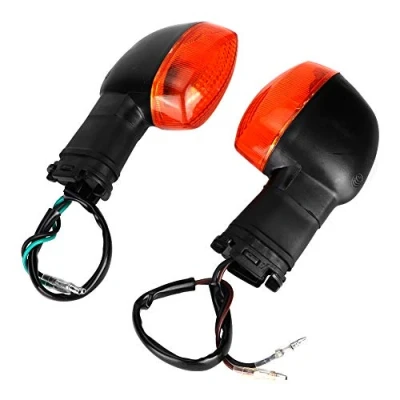 Immagine di Hlyjoon 2Pcs Indicatore di direzione moto LED Indicatori Lampada ABS impermeabile Motocicletta Accessorio per YZF R1 R6 FZ1 FZ6 XJ6(Nero giallo)