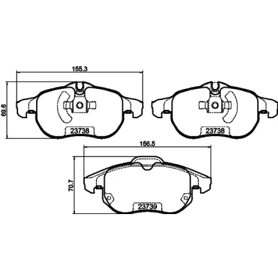 Immagine di HELLA 8DB 355 009 311 Kit pastiglie freno Predisposto per contatto segnalazione usura OPEL: Zafira B, Astra H Hatchback, GTC