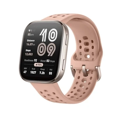 Immagine di Amazfit Bip 6 Smart Watch 46 mm, batteria da 14 giorni, display AMOLED 1,97&quot;, GPS e mappe gratuite, IA, Bluetooth per chiamate messaggi, Sleep Tracker, 140+ modalità di allenamento, 5 ATM, Blush