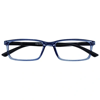Immagine di OPULIZE See Occhiali da Lettura Filtro Luce Blu Montatura Stretta Cerniere a Molla Migliorano il Sonno Gaming Computer Anti Riflesso Trasparente Uomo Donna B9 3+2.00
