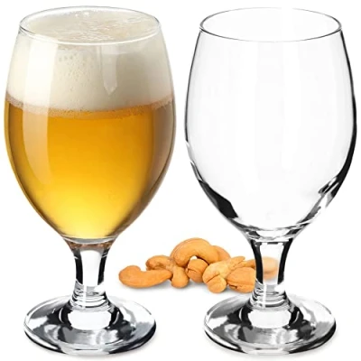 Immagine di KADAX Set di bicchieri da birra in vetro, tulipani birra, grano per scura e chiara, artigianali (400 ml, 2 pezzi trasparenti)