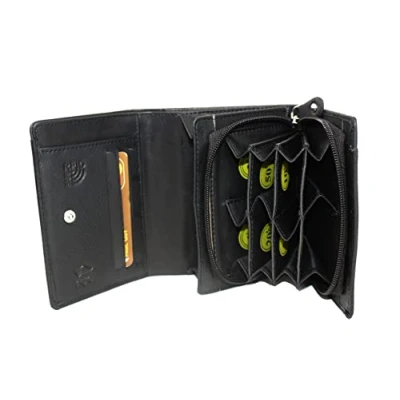 Immagine di portafoglio euro con separazione delle monete in pelle organizzatore 8 scomparti per le + uno scomparto i biglietti su un lato Frederic Johns, L,