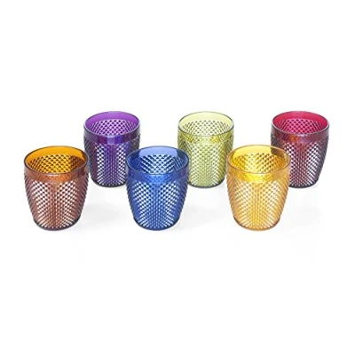 Immagine di Excelsa 48783 Diamond Set 6 Bicchieri Acqua, Plastica, Multicolore