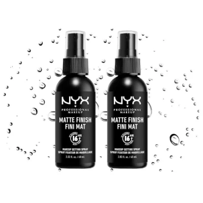 Immagine di NYX Professional Makeup Setting Spray, Formula fissante leggera a lunga tenuta, Finish matte, Confezione da 2, 60 ml