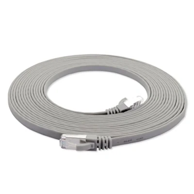 Immagine di 1aTTack.de 7,5m grigio 1 PezzoCat.7 cavo di rete piatto 10GB/s Slim Flat cavi RJ45 Patch installazione nastro compatibile CAT5 CAT6 CAT7 CAT 8