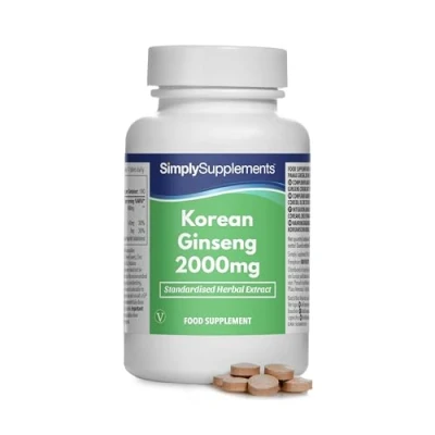 Immagine di Ginseng Coreano 2000 mg 360 compresse Adatto ai vegani 1 anno di durata SimplySupplements