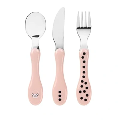 Immagine di LÄSSIG Set di Posate per Bambini 3 Pezzi Cucchiaio Forchetta Coltello Manico in Plastica Acciaio Inossidabile/Cutlery Pcs Little Chums Mouse