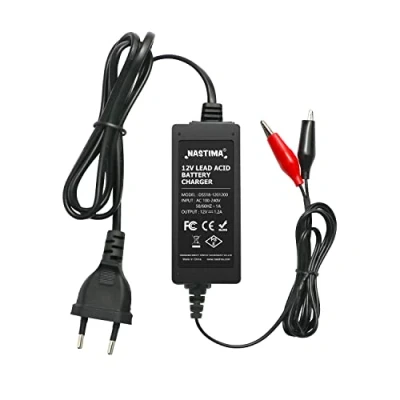 Immagine di NASTIMA 12V 1200mA Caricabatteria Sigillato al Piombo (SLA), con Protezioni Multiple per Cortocircuito e Sovraccarico, Auto, Moto, Veicoli Elettrici, ATV, Camper Batteria