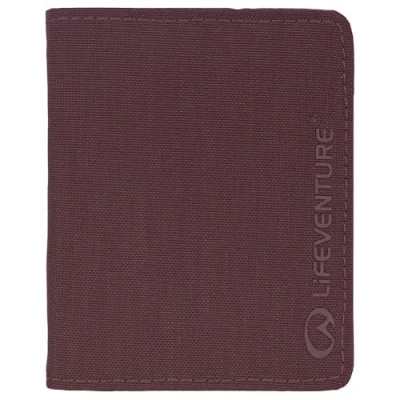 Immagine di Lifeventure Portafoglio triplo protetto RFiD con cerniera per viaggi, ecologico, materiale riciclabile, prugna
