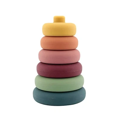 Immagine di Nuby Piramide di giocattoli in silicone Gioco per sviluppare la motricità e imparare Torre costruzione neonati bambini piccoli 6+ mesi