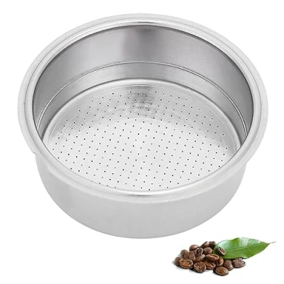 Immagine di Filtro Caffè In Acciaio Inossidabile, Cestello Pressurizzato a Doppio Strato da 51 Mm Espresso per Macchina Portafilter(Doppia Coppa)