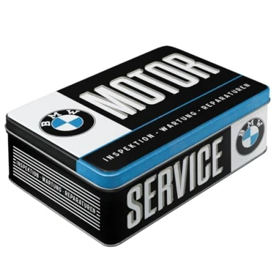 Immagine di Nostalgic Art Contenitori in Latta retrò Piatti Service Idee Regalo per Amanti BMW, Scatola con Coperchio, Design Vintage, 2,5 l