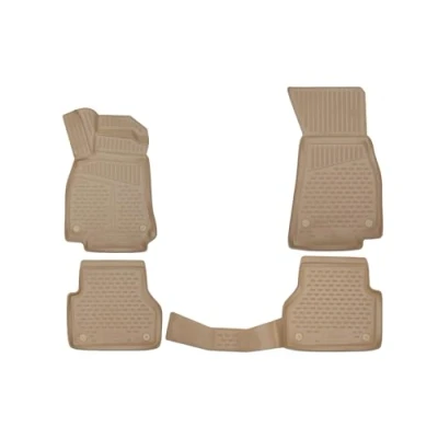 Immagine di Element Tappetini in gomma 3D di alta qualità, adatti per Audi A6 (C8), 2018 &gt;, Wagon, 4 pezzi (beige)