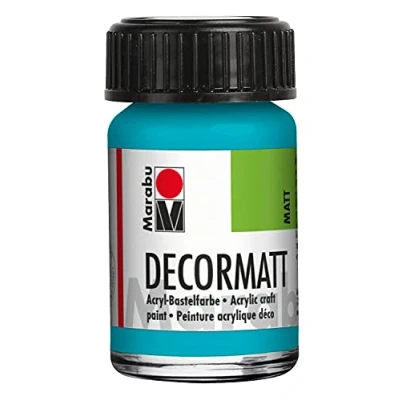 Immagine di Marabu 14010039091 Decormatt Acryl Karibik 091 Pittura acrilica opaca a base di acqua, crema e colori intensi, resistente alla saliva, alle intemperie, per dipingere stencil
