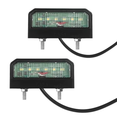 Immagine di AOHEWEI 2 x LED Luci Targa Luminose Del Numero Di Licenza Lampada Posteriore 12 24V Impermeabile Perfetto per Automobile Rimorchio Camion o Barca