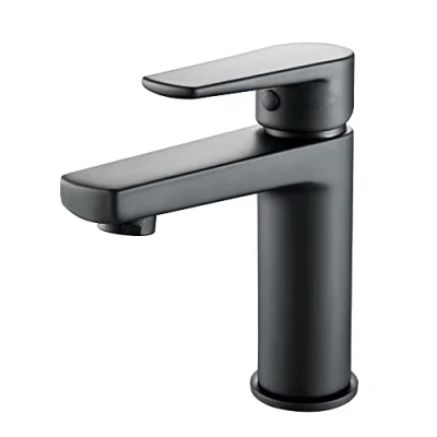 Immagine di EM Rubinetto Miscelatore Monocomando Nero Opaco Serie Zarny Elegante e Moderno Per Bagni Lavabo Bidet Doccia (Miscelatore Lavabo)