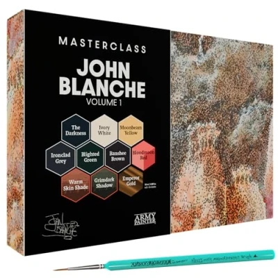 Immagine di The Army Painter, Set di Pittura Masterclass John Blanche Volume 1, 6 x Warpaints Fanatic Paints, 1 Speedpaint unico, 2 Washes, Metallic, Art Print e Pennello per modelli wargame