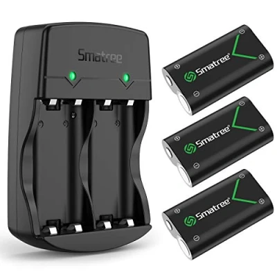 Immagine di Smatree Kit di Batterie ricaricabili per controller Xbox Series X/Xbox S/Xbox One/Xbox One Elite Wireless,2000mAh (3 Pack) NI MH e caricabatterie con 2 slot