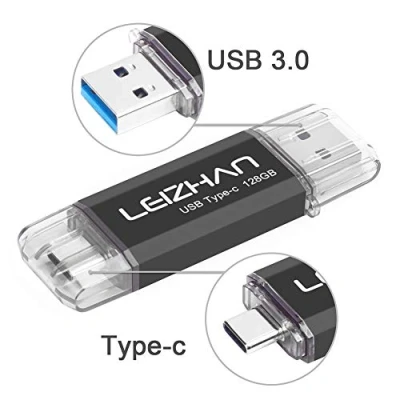 Immagine di leizhan Chiavetta USB Tipo C 128GB,Flash Drive 3.0 OTG Memory Stick per Telefono Huawei Samsung Android Tablet Mac PC Nero