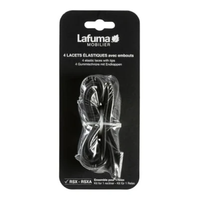 Immagine di Lafuma Mobilier RSX Set di Elastici con Gommino Chiusura per Sedie Pieghevoli, Nero, 23x8x4 cm