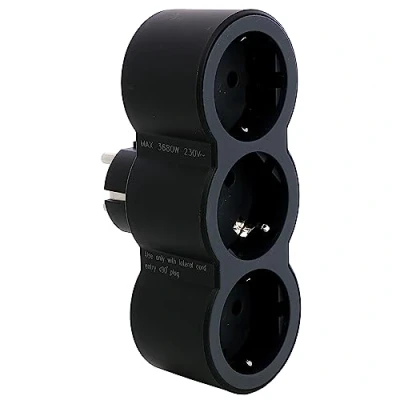Immagine di Legrand 694519, Adattatori 2P+T, 3 Prese per prese/corrente anteriore, Ladro di spine, Colore Nero/Grigio Scuro