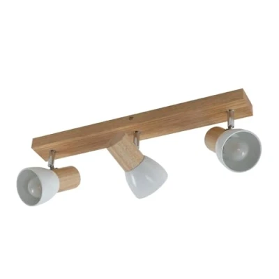 Immagine di Faretto &#039;Thorin&#039; dimmerabile (Scandinavo) colore Ocra, in Legno ad es. Soggiorno &amp; Sala da pranzo (3 luci, E14) di Lindby Lampada incasso, plafoniera, applique