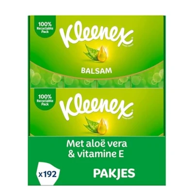 Immagine di Kleenex Balsam astucci di fazzoletti in carta Baume al Calendula 16 Pacchetti 12 con