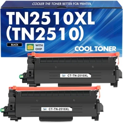 Immagine di TN2510 TN2510XL MFC L2800DW TN 2510XL Toner: Compatibili per Brother 2510 HL L2400DWE DCP L2665DW L2835DW L2445DW L2620DW L2827DW Con Chip ( 2 Nero )