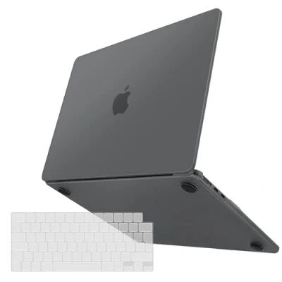 Immagine di TECOOL Cover Smerigliata Fine per MacBook Air 13.6 Pollici M3 M2 2024 A3113 2022 A2681, [Speciale Colore Ufficiale Grigio Siderale] Custodia Rigida Ultrasottile e Copritastiera UE in TPU