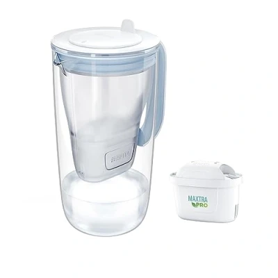 Immagine di BRITA caraffa filtrante Style XL grigia (3,6 L) con 1 cartuccia MAXTRA PRO All in 1, dal design grande LED LTI intelligente e coperchio ribaltabile
