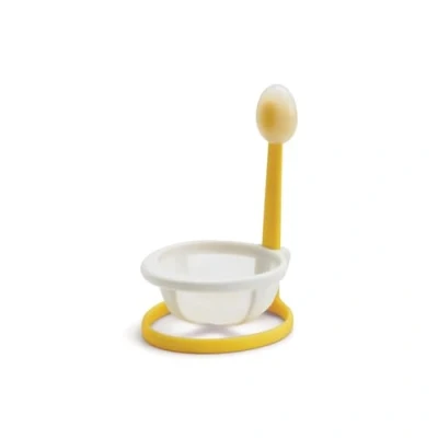 Immagine di Chef&#039;n Yolkster Cestello Cuociuova in Camicia, Egg Poaching a Cestino con Manico, Bianco / Giallo, 8 x 9,5 14 cm
