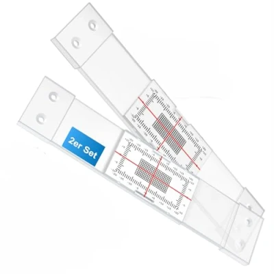 Immagine di Sachverständigen Zubehör® Fessurimetro [Set di 2 per crepe] Monitoraggio delle crepe Attrezzatura Perito Angolare Righello della Larghezza Fessura Manuale