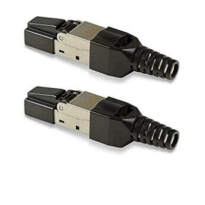 Immagine di Faconet® 2 connettori di rete CAT 6A RJ45, fino a 10 GBit/s, compatibili con 7, 7A, senza attrezzi, per cavo rete, LAN