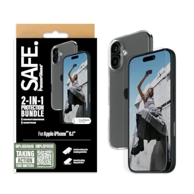 Immagine di SAFE BY PANZERGLASS® Custodia TPU per Apple iPhone 16 Trasparente, Plastica 100% Riciclata, Protezione contro le cadute