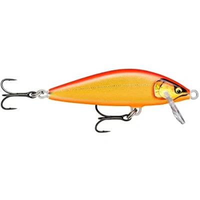 Immagine di Rapala Esca da Pesca Artificiale Spinning Countdown Elite in Balsa per Acqua Dolce Affondante Profondità di Nuoto 1,2m 7,5cm / 10g Prodotta Estonia Gilded Gold Orange