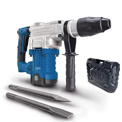Immagine di Scheppach Perforatore DH1600MAX 1600W Forza d&#039;impatto 10 Joule 3800 colpi/min Controllo delle vibrazioni Mandrino SDS Max Pratica confezione Viene fornito con scalpello piatto e