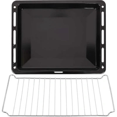 Immagine di ICQN 45,5 x 37,5 cm teglie e set griglia Leccarda smaltata profonda 3 del forno cromata per fornelli Resistente ai graffi inossidabile 455 375 30 mm
