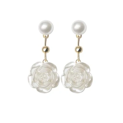 Immagine di YAXUN orecchini di perle in argento sterling 925 da donna, pendenti fiori camelia rose gioielli moda regali
