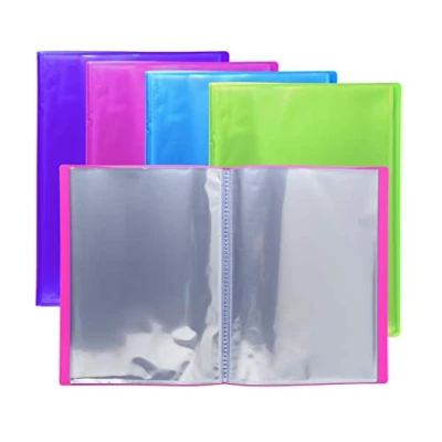 Immagine di Exacompta 85280E Confezione da 4 protezioni per documenti Iderama 60 tasche in vetro liscio 120 viste A4 dimensioni 24 x 32 cm Custodia polipropilene semirigido colori