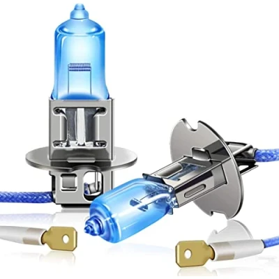 Immagine di DZG H3 Lampadine alogene 12V 55W Faro lampade 5000K Bianco caldo Fendinebbia Lampadina DRL, 2 Pezzi