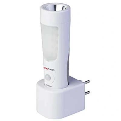 Immagine di POLYPOOL PP3301 Lampada Luce Notturna LED Senza Fili GENIALUX 14+6 Ricaricabile Per Induzione Segnapasso con Rilevatore Presenza Emergenza Portatile Black Out