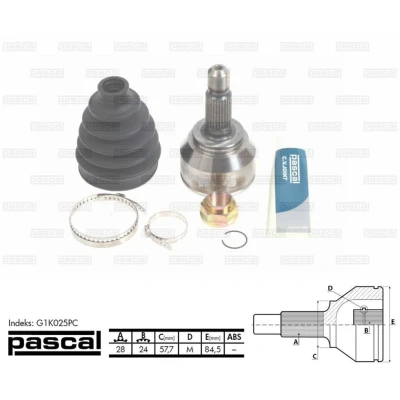 Immagine di PASCAL G1K025PC Kit Giunto Omocinetico lato ruota ROVER: 75