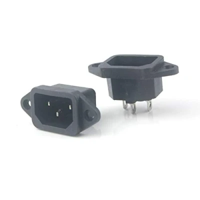 Immagine di Aofan IEC320 C14/3 Pin maschio Plug Chassis PCB Panel Presa Connettore AC 250V/10A (2 Pz)