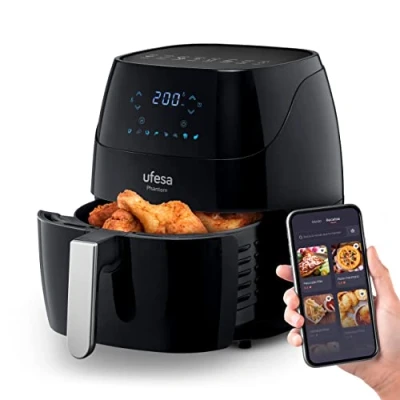 Immagine di UFESA AF5000 Phantom Friggitrice ad Aria 5 Litri, WIFI, Ricettario e Controllo Via APP o con Schermo Tattile, 8 Programmi, 1500 W, BPA PFOA Free