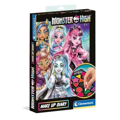 Immagine di Clementoni Monster High: Make Up Diary Trousse, Trucchi Sicuri E Anallergici, Set Cosmetici Bambine 6 Anni, Rossetti Ombretti, Truccabimbi, Lavabile con Acqua, Made in Italy, Multicolore, 18801