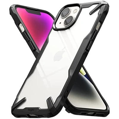 Immagine di Ringke Fusion X Compatibile con Cover iPhone 14 Plus (6.7&#039;&#039;), Custodia Disegni Antigraffio Retro Rigido Antiurto Paraurti Robusto TPU Black Nero