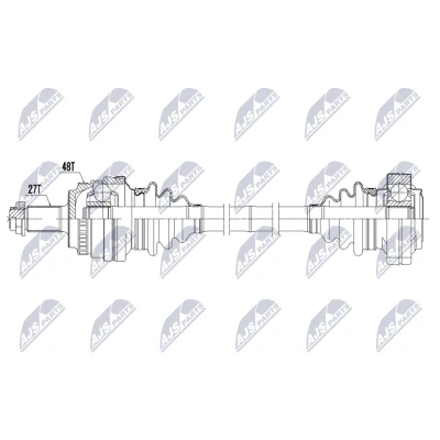 Immagine di NTY NPW BM 201 Albero motore / Semiasse Assale posteriore 600mm Cambio manuale, Trasmissione automatica BMW: Z3 Roadster, 3 Sedan, Coupe