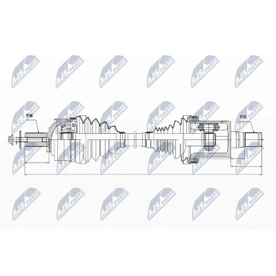Immagine di NTY NPW VV 021 Albero motore / Semiasse Assale anteriore Sx 615 Trasmissione automatica VOLVO: XC90 II