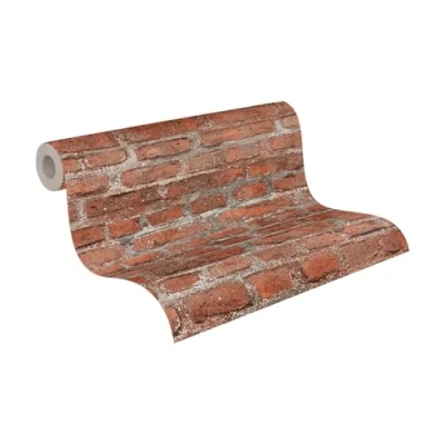 Immagine di A.S. Création Carta da parati Mattoni Elements tessuto non 10.05 m x 0.53 Rosso Grigio Colorato Prodotto in Germania 361392 36139 2