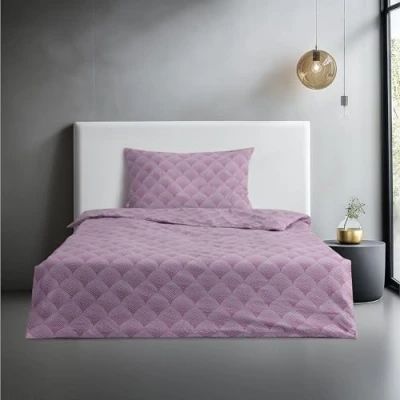 Immagine di JEMIDI Set Copripiumino Singolo 135x200 cm e Federa Cuscino 50x80 Biancheria da Letto 100% Cotone Certificato Oeko Tex Lavabile in Lavatrice a 40 Stirabile Rosa Bianco